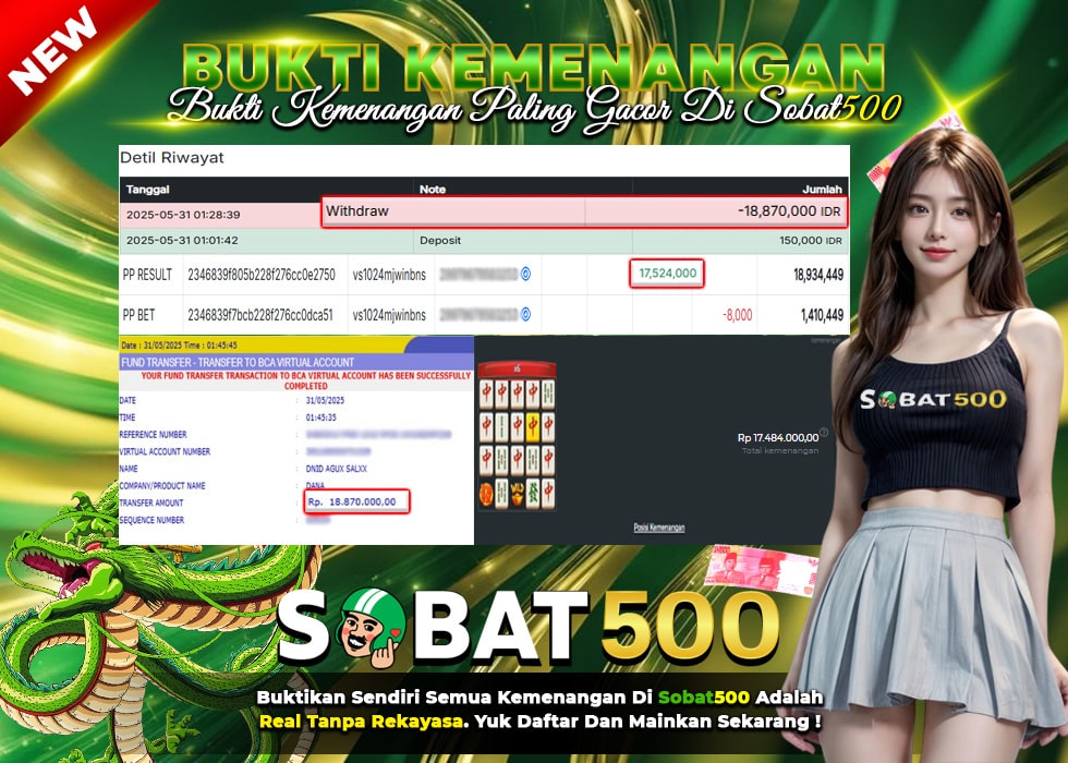 BUKTI JACKPOT SLOT MAHJONG WINS BONUS TERPERCAYA DI INDONESIA TGL 31-05-2025