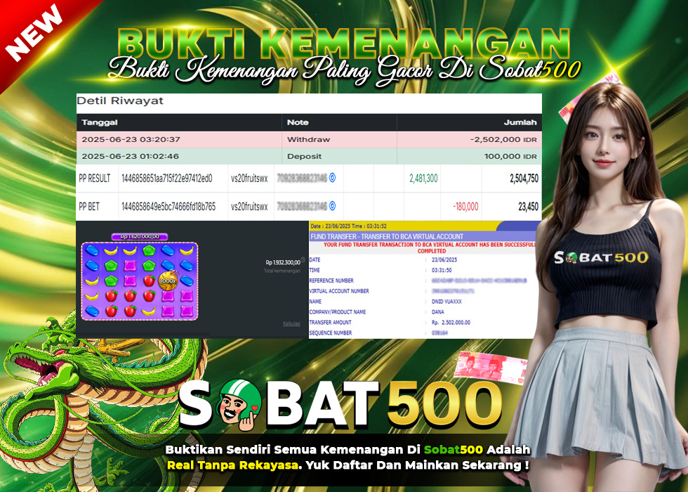 BUKTI JACKPOT SLOT SWEET BONANZA 1000 TERPERCAYA DI INDONESIA TGL 23-06-2025