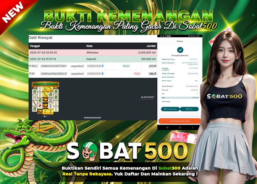 BUKTI JACKPOT SLOT MAHJONG WINS 2 TERPERCAYA DI INDONESIA TGL 02-07-2025